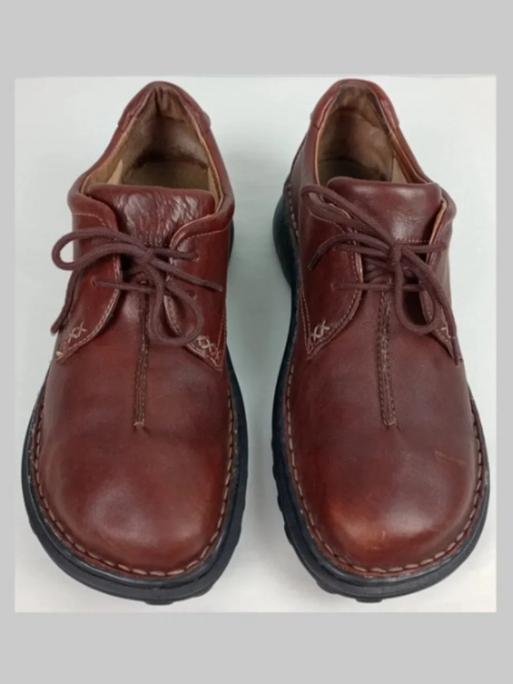 Clarks Nature II Mens 11M Brown Oxford Round Toe Lace up Leather‎ Dress Shoes